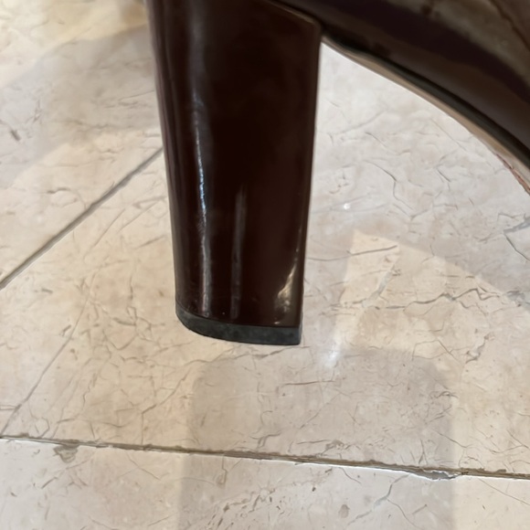 Brown open-toe pumps - Picture 4 of 6